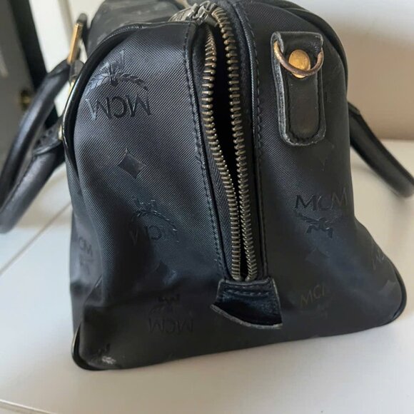 MCM Visetos Black Monogram Speedy Bag - Picture 4 of 14